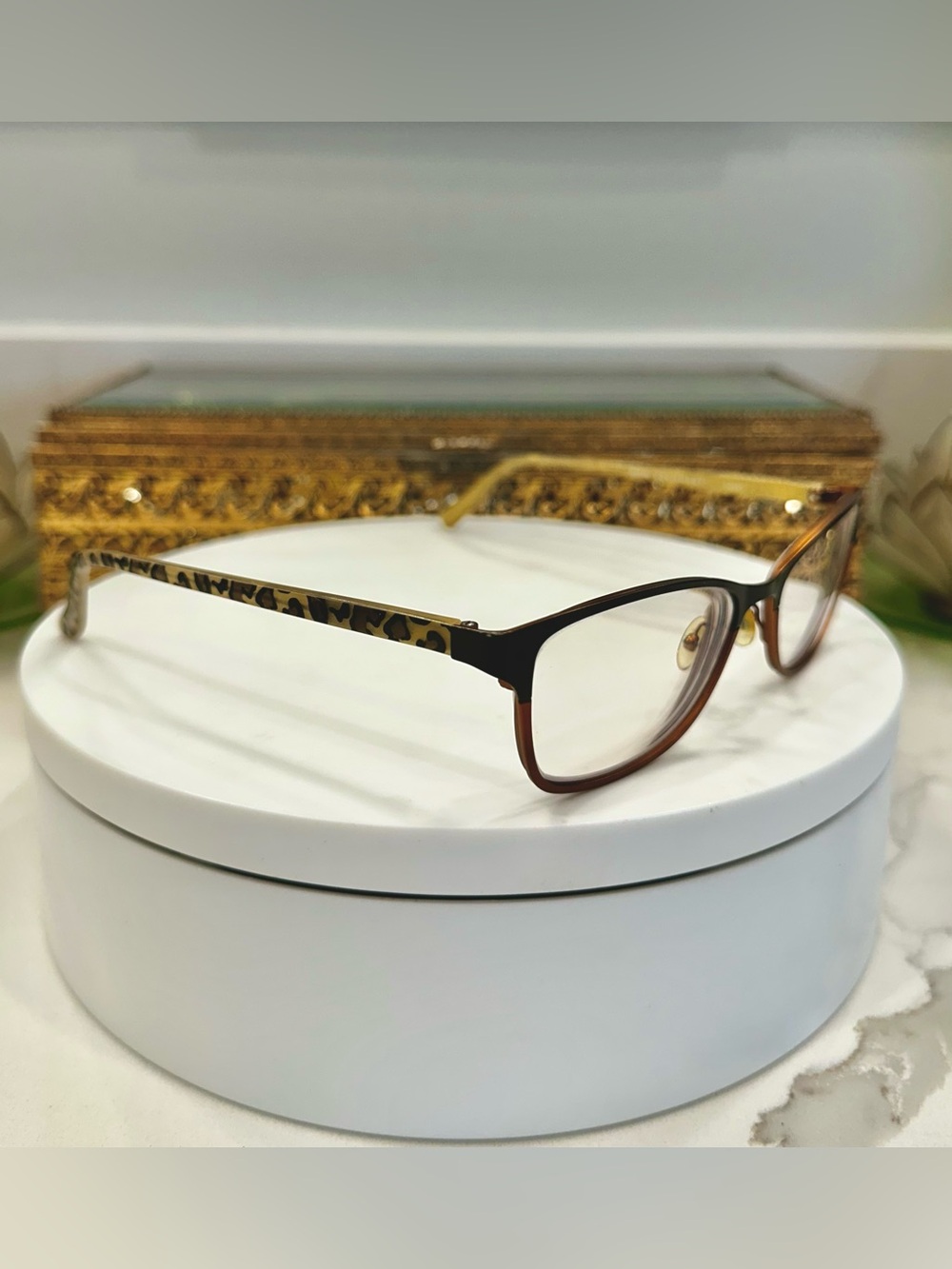 B.U.M. Equipment “Sassy” Black/Brown Leopard Print Rx Eyeglass Frames VGUC